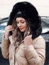 Lange Damen-Winter-Steppjacke WINTERACT beige Dstreet TY4777