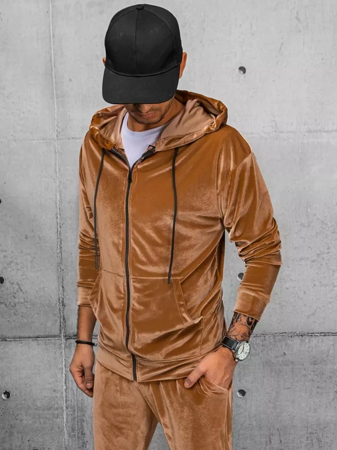 Herren Sweatshirt mit Reißverschluss Farbe Camel DSTREET BX5542