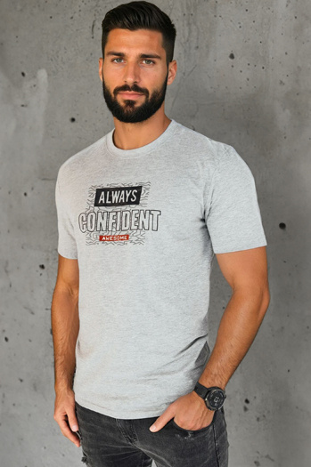 Herren T-shirt mit Aufdruck Farbe Grau DSTREET RX5406