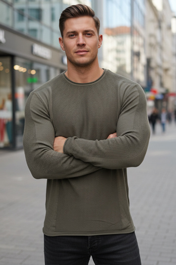 Khakifarbener Pullover für Männer WX2310z