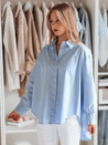 Damen Shirt in Übergröße mit längerem Rücken BLUOSIZE blau Dstreet DY0458