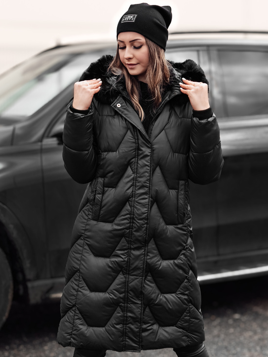 Lange Damen Steppjacke WINTERACT schwarz Dstreet TY4775