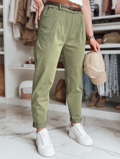 Damen Chinohose mit Gürtel RELCIX khaki Dstreet UY2582