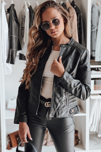 ROCKMISS Damen Lederjacke schwarz Dstreet TY4965