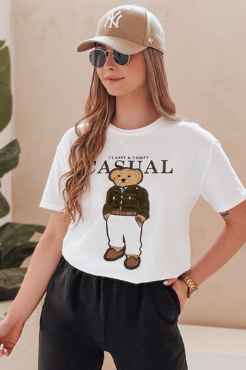 Damen-Teddybär T-Shirt MISSTARTA weiß Dstreet RY2880