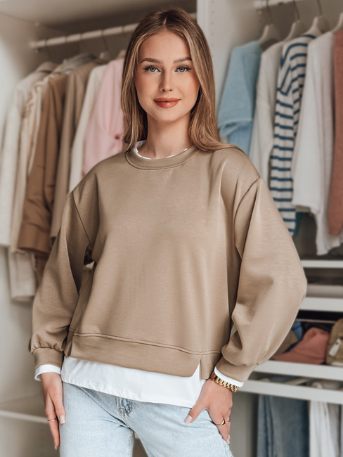Damen Sweatshirt in Übergröße LUZZIO mokka Dstreet BY1383