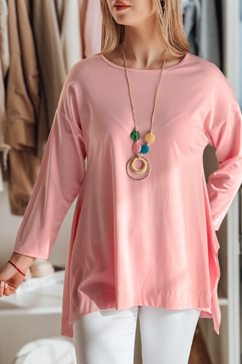 Damen Bluse in Übergröße mit Anhänger COMFILA rosa Dstreet RY2790