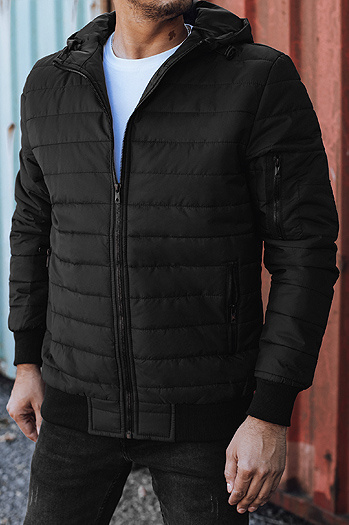 Herren Übergangsjacke mit Steppkapuze schwarz Dstreet TX4937