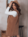 Damen Lange Weste ARTEMI Farbe Camel DSTREET TY3940