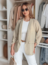 Damen Jacke in Übergröße SOFT LOVE hellbraun Dstreet PY0133_1