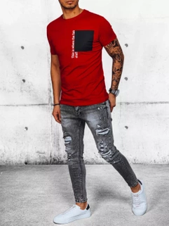 Herren T-shirt mit Aufdruck Farbe Rot DSTREET RX5062 _2