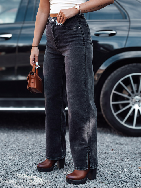 JEANDII Damen Denim Baggy Hose mit Reibung schwarz Dstreet UY2209