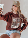 Damen Sweatshirt in Übergröße mit Teddybären MISOBEARS burgunderrot Dstreet BY1434