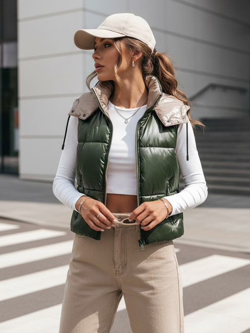 Gesteppte Sportweste für Damen OSHE grün Dstreet TY3704