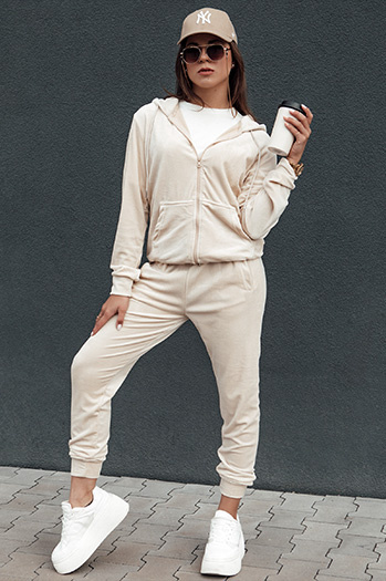 Damen Velours Stretch Set VELCOMFY ecru Dstreet AY1081