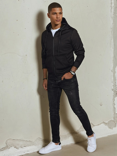 Herren Sweatshirt mit Reißverschluss Farbe Schwarz DSTREET BX5644