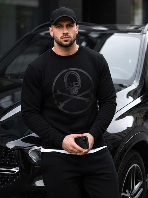 Herren Sweatshirt bedruckt schwarz Dstreet BX5948