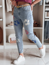 Damen Denim Slim Fit Hose mit Blumen ARTJEANS blau Dstreet UY2446