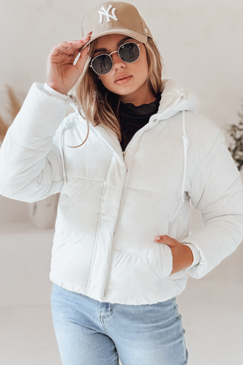 Damen SNOWLIKE gesteppte Winterjacke mit Kapuze weiß Dstreet TY4932