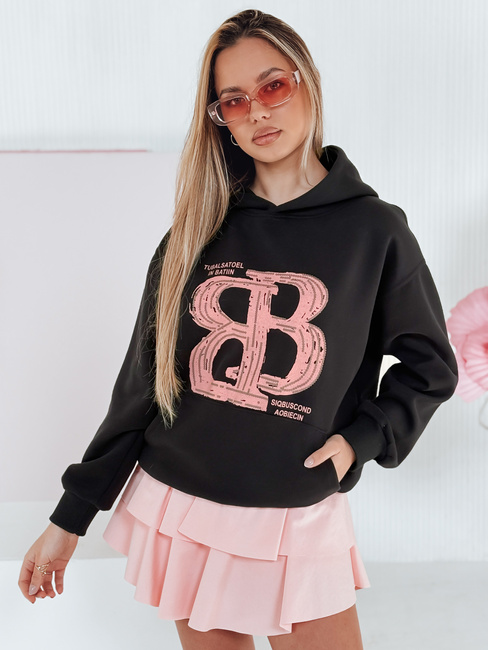 Damen-Kapuzenpullover in Übergröße LITESSO schwarz Dstreet BY1413
