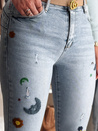 Damen Jeans Skinny Hose mit Stickerei MOONAIR blau Dstreet UY2453