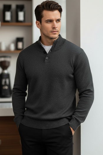 Herren Pullover mit Stehkragen graphit Dstreet WX2355