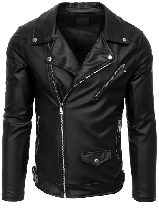 Herren Kunstlederjacke Schwarz Dstreet TX4081z