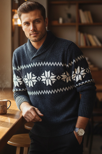 Marineblauer Herren-Pullover Dstreet WX2272