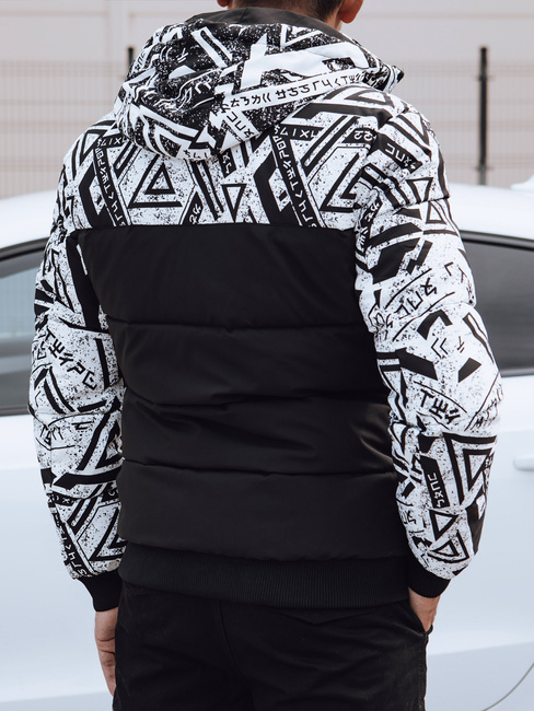 Herren Steppwinterjacke mit Kapuze weiß Dstreet TX4874