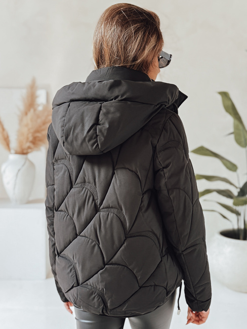 Damen Winterjacke LOVEWARM kurz gesteppt mit Kapuze schwarz Dstreet TY5039
