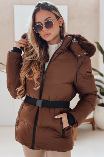 Damen Winter Steppjacke mit Kapuze LOVELINA braun Dstreet TY4953