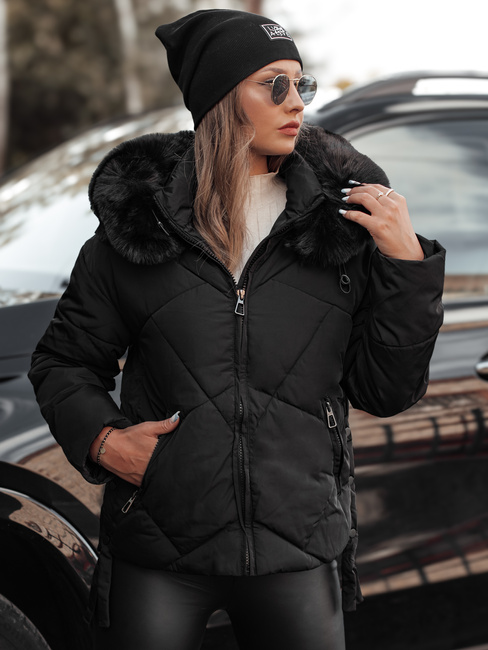 MODIVA gesteppte Damen Winterjacke mit Kapuze schwarz Dstreet TY4726