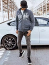 Herren Sweatshirt mit Aufdruck Dunkelgrau Dstreet BX5409