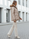Damen Winterjacke LUMORE gesteppt mit Kapuze beige Dstreet TY5011