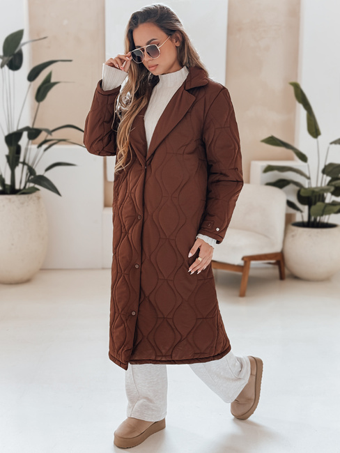 Langer Damen Steppmantel TRENDIFY braun Dstreet TY4939