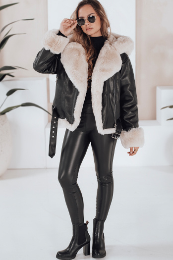 Damen Öko-Leder-Leggings schwarz Dstreet UY2735