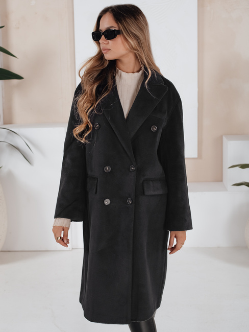 Damen Wintermantel lang oversize schwarz Dstreet NY0765