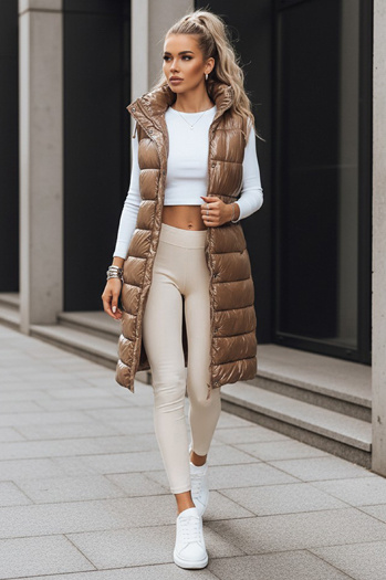 Damen Steppweste GANTINI Farbe Camel DSTREET TY3741