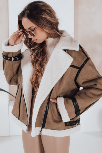 Damen Schafsfelljacke braun Dstreet TY5124