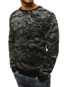 Herren Sweatshirt ohne Kapuze mit Motiv Schwarzgrau BX3677