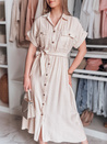 SUNNI LOVE Beige Leinen Maxikleid Dstreet EY2607