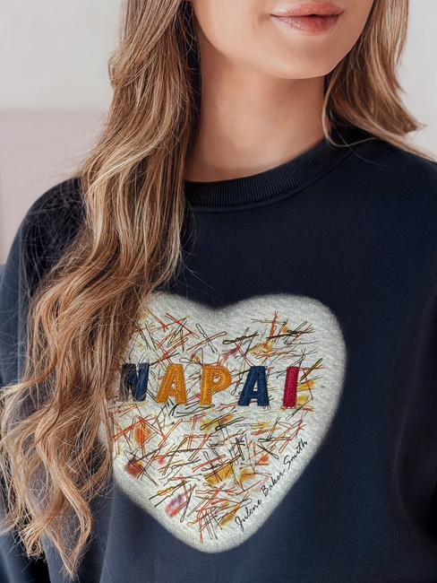 Damen Sweatshirt in Übergröße mit Herz SERDUCHOVA navy blau Dstreet BY1439
