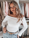 Damen Einheitsgröße Pullover mit offenen Schultern SHOWIT weiß Dstreet MY2426