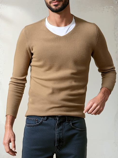 Brauner Herren-Pullover WX2306
