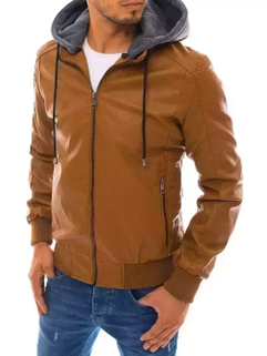 Herren Kunstlederjacke Khaki Dstreet TX3765_1