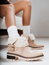 Damenstiefel mit Schafsfell beige Dstreet ZY1249