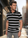 Gestreiftes Herren-Poloshirt schwarz Dstreet PX0644