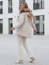 Damen Winterjacke LUMORE gesteppt mit Kapuze hellbeige Dstreet TY5012