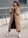 Lange Damen Winter Steppjacke mit Kapuze STREETFIT beige Dstreet TY4600