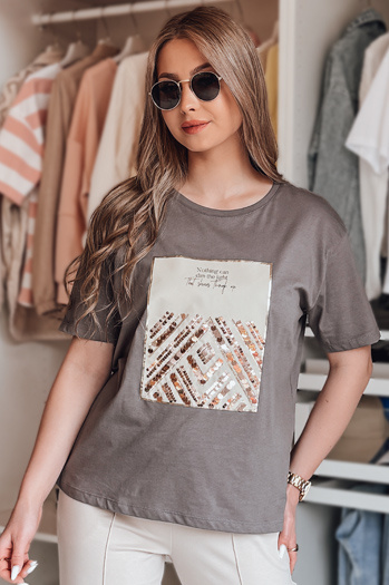 Damen T-shirt mit Aufdruck CENTIA Farbe Graphite DSTREET RY2612